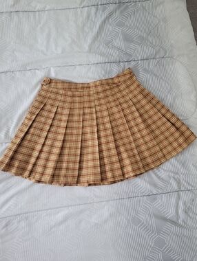 Plaid Pleated Mini Skirt Size L